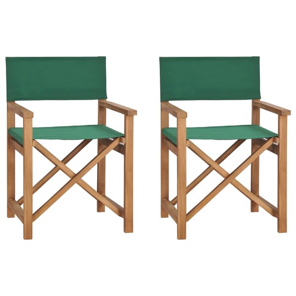 vidaXL Chaises de metteur en scène pliantes lot de 2 Bois teck massif