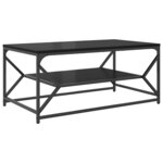 vidaXL Table basse avec étagère Chêne noir 90x50x40 cm Bois composite