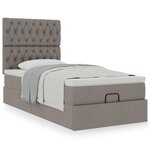 vidaXL Cadre de lit ottoman avec matelas taupe 80x200 cm tissu