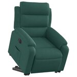 vidaXL Fauteuil inclinable électrique vert foncé tissu
