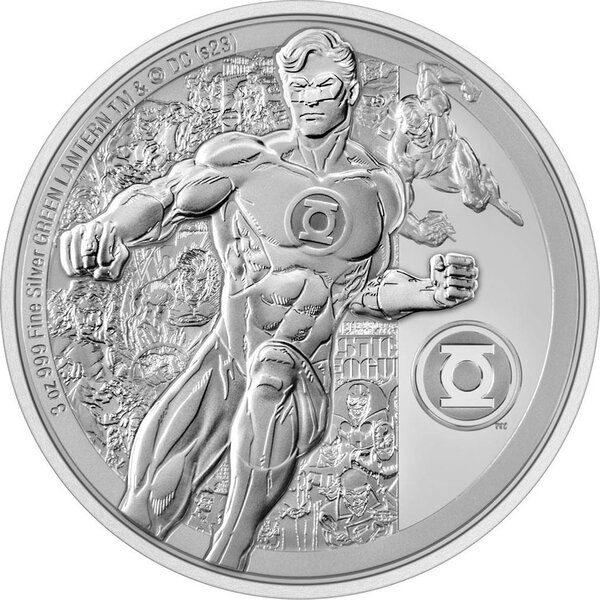 Monnaie en argent 10 dollars g 93.3 (3 oz) millésime 2023 green lantern dc
