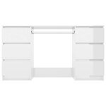 vidaXL Bureau Blanc brillant 140x50x77 cm Bois d'ingénierie