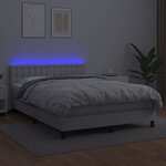 vidaXL Sommier à lattes de lit avec matelas et LED Blanc 140x190 cm