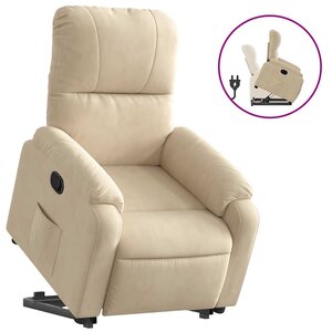 vidaXL Fauteuil inclinable crème tissu microfibre