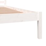 vidaXL Cadre de lit Bois de pin massif 120x190 cm Blanc petit double