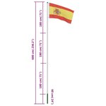 vidaXL Drapeau Espagne et mât en aluminium 6 m