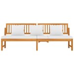 vidaxL Lit de jour avec coussin crème 200x60x75cm Bois d'acacia solide