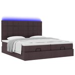 VidaXL Cadre de lit ottoman avec matelas marron foncé 200x200 cm tissu