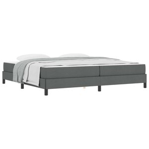 vidaXL Lit à ressorts avec matelas Gris foncé 200 x 200 cm tissu
