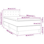 vidaXL Sommier à lattes de lit avec matelas et LED Gris foncé 80x200cm