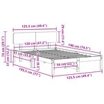 vidaXL Cadre de Lit avec Headboard Blanc 120x190 cm Bois de pin massif