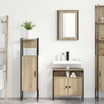 vidaXL Ensemble de mobilier de salle de bain avec étagère 3 Pièces Marron