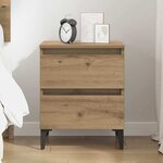 vidaXL Cabinet de chevet avec tiroir chêne artisanal 40 x 35 x 50 cm