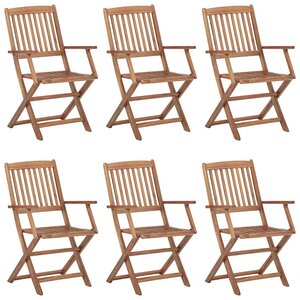 vidaXL Chaises pliables d'extérieur lot de 6 Bois d'acacia solide