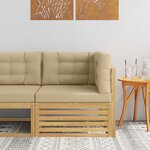 vidaXL Canapé d'angle extérieur Bois d'Acacia Massif Blanc