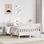 vidaXL Cadre de lit sans matelas blanc 160x200 cm bois de pin massif