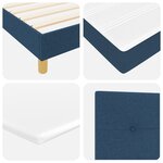 vidaXL Lit à ressort avec matelas et LED bleu 160x200 cm tissu