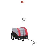 vidaXL Remorque de vélo noir et rouge 30 kg fer