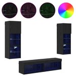 vidaXL Unité murale de TV 6 Pièces Chêne noir Bois d'ingénierie