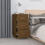  vidaXL Tables de chevet 2 Pièces Marron 40x40x75 cm Bois de pin massif