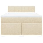 vidaXL Sommier à lattes de lit avec matelas Crème 140x190 cm Tissu