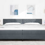 vidaXL Tête de Lit LED Geometric Manuel Gris foncé 200 cm Velours