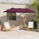 vidaXL Parasol de jardin Rouge bordeaux 370 x 197 x 239 cm