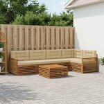 vidaXL Ensemble de canapés d'extérieur 6 Pièces Naturel et Beige
