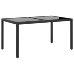 vidaXL Mobilier à dîner de jardin 9 Pièces résine tressée et verre trempé