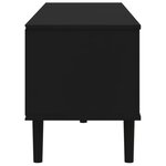 vidaXL Meuble TV SENJA aspect rotin noir 158x40x49cm bois massif pin