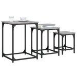 vidaXL Tables basses gigognes 3 Pièces sonoma gris bois d'ingénierie