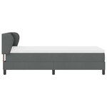 vidaXL Lit boxspring avec matelas Gris foncé 90 x 190 cm tissu