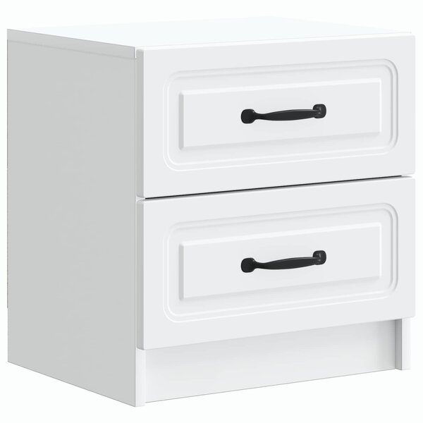 vidaXL Cabinet de chevet Blanc 43 x 34 5 x 44 5 cm Bois d'ingénierie