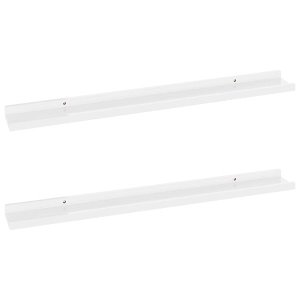 vidaXL Étagères murales 2 Pièces Blanc brillant 80x9x3 cm