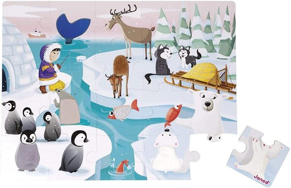 Puzzle tactile la vie sur la banquise 24 pieces