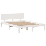 vidaXL Lit bibliothèque sans matelas blanc 160x200 cm bois pin massif