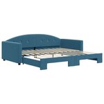 vidaXL Lit de jour avec gigogne sans matelas bleu 100x200 cm
