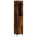 vidaXL Buffet haut Chêne fumé 34 5x34x180 cm Bois d'ingénierie