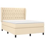 vidaXL Sommier à lattes de lit avec matelas Crème 140x200 cm Tissu