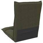 vidaXL Fauteuil de sol ajustable Vert armée Tissu