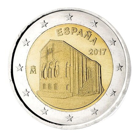 Pièce de monnaie 2 euro commémorative Espagne 2017 – Eglise Santa María de Naranco d’Oviedo