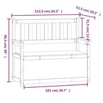 Banc banquette 112 5 x 51 5 x 96 5 cm bois de pin massif noir 02_0010646