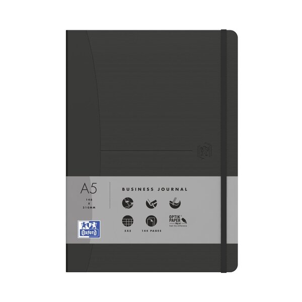 Carnet de notes Signature A5 Quadrillé 5x5 144 pages Noir OXFORD