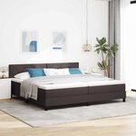 vidaXL Lit boxspring avec matelas Marron foncé 200 x 200 cm tissu
