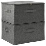 vidaXL Boîtes de rangement 2 Pièces Tissu 43x34x23 cm Anthracite