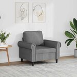 vidaXL Fauteuil Gris foncé 60 cm Velours