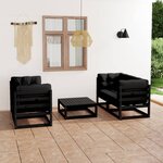 vidaXL Salon de jardin 5 Pièces avec coussins Bois de pin massif
