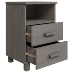 vidaXL Tables de chevet HAMAR 2 Pièces Gris clair 40x35x62 cm Bois massif