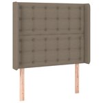 vidaXL Tête de lit avec oreilles Taupe 93x16x118/128 cm Tissu