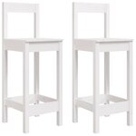 vidaXL Chaises de bar lot de 2 blanc 40x41 5x112 cm bois de pin solide